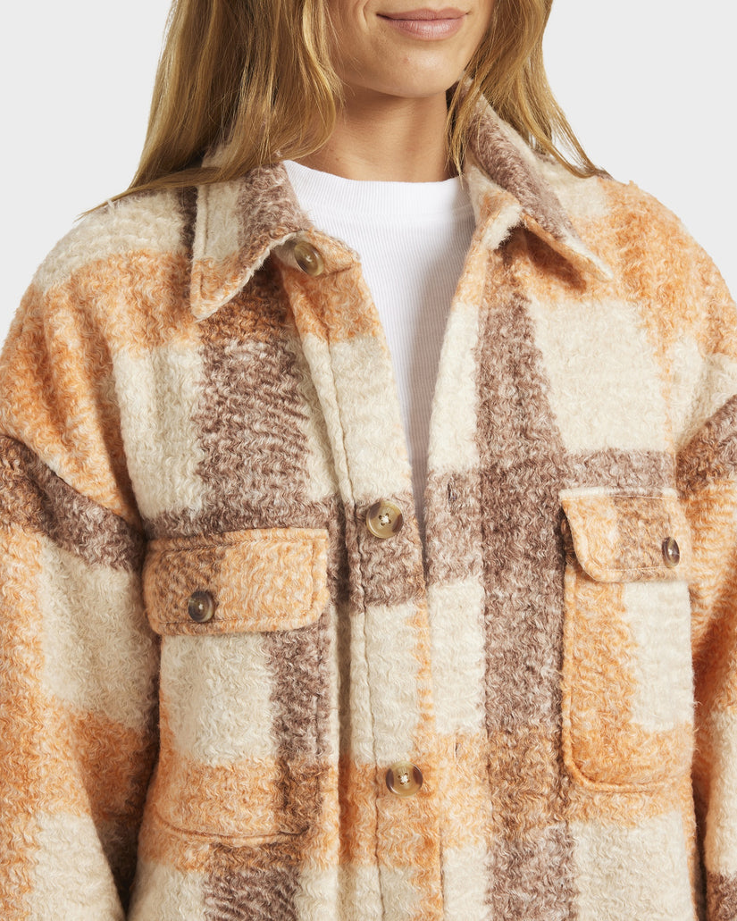 Womens Over And Out Shacket - OVER AND OUT PLAID | Roxy