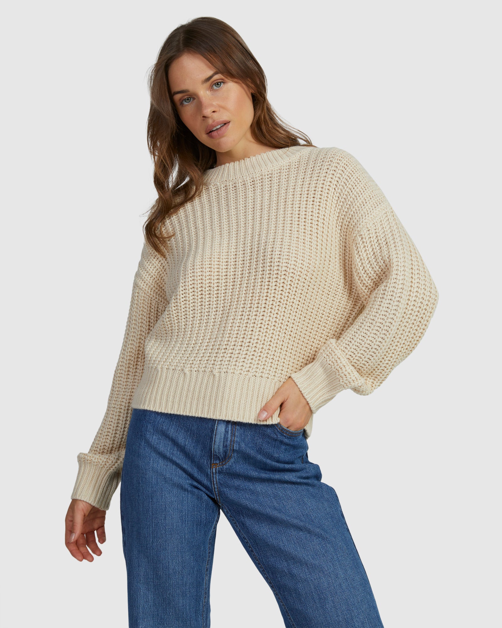 Women Coming Home  Crew Neck Knitted Jumper
