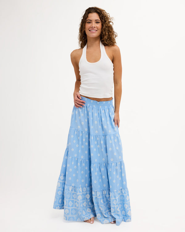 Womens Cactus Flower Maxi Skirt